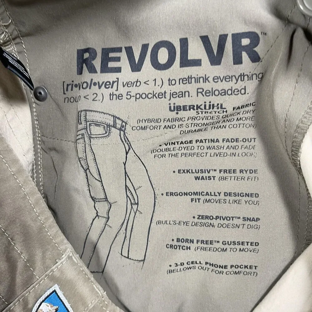 Kuhl Revolvr Carpenter Pants Mens 34x30 Beige Cotton Nylon Spandex Workwear